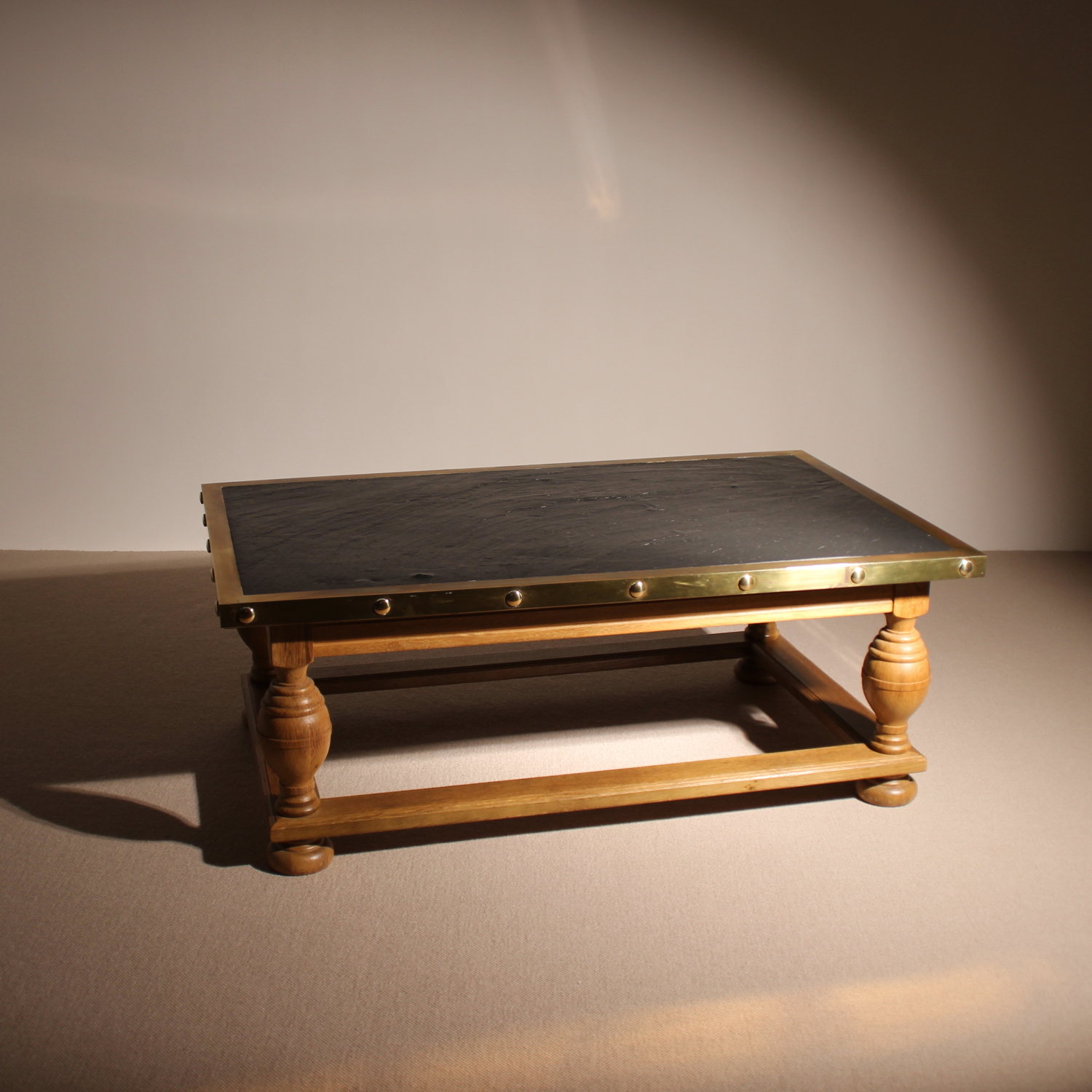06-rustic-coffee-table-slate-brass-oak-1970s-studiolorono-lorono