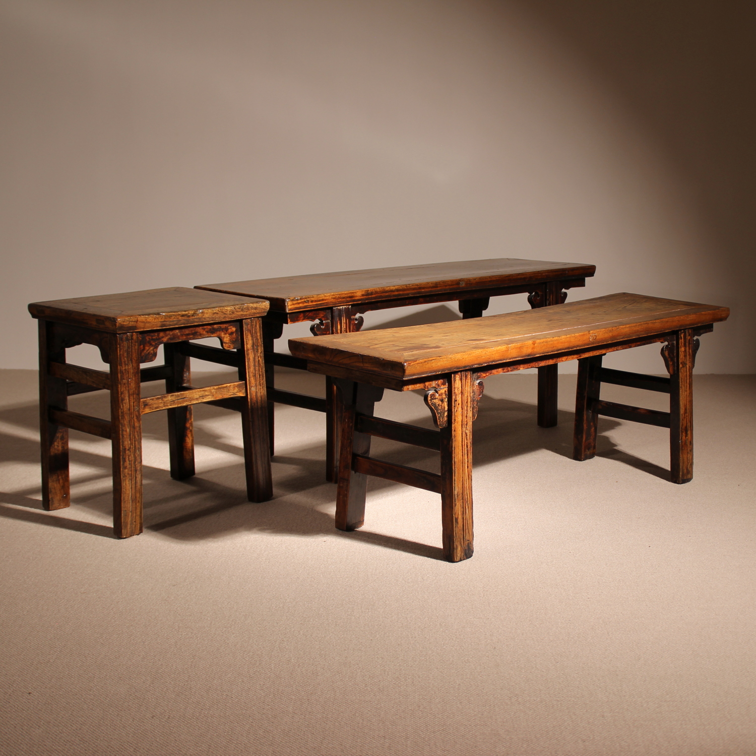 14-primitive-wabi-sabi-bench-stool-coffee-table-set-studiolorono-lorono
